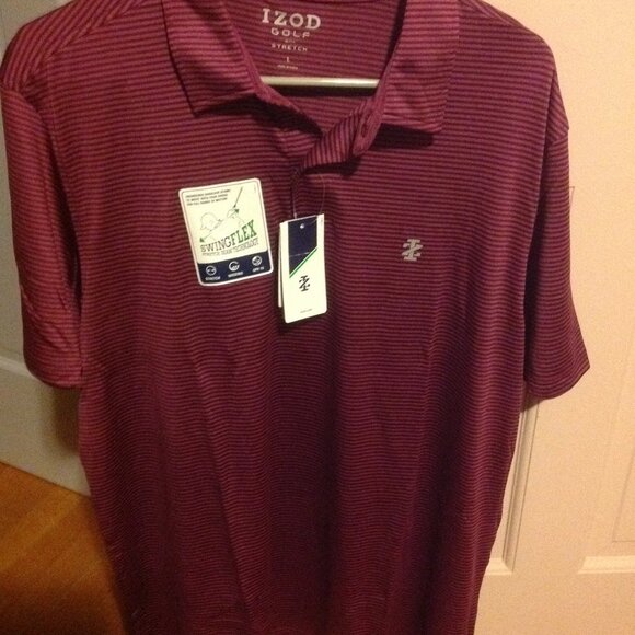 Izod Men's Performance Short Sleeve Large Golf Shirt - New with Tags - Picture 1 of 4